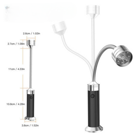 BBQ Grill Light Technical Specifications – 9 LED Flexible Gooseneck Dimensions.

