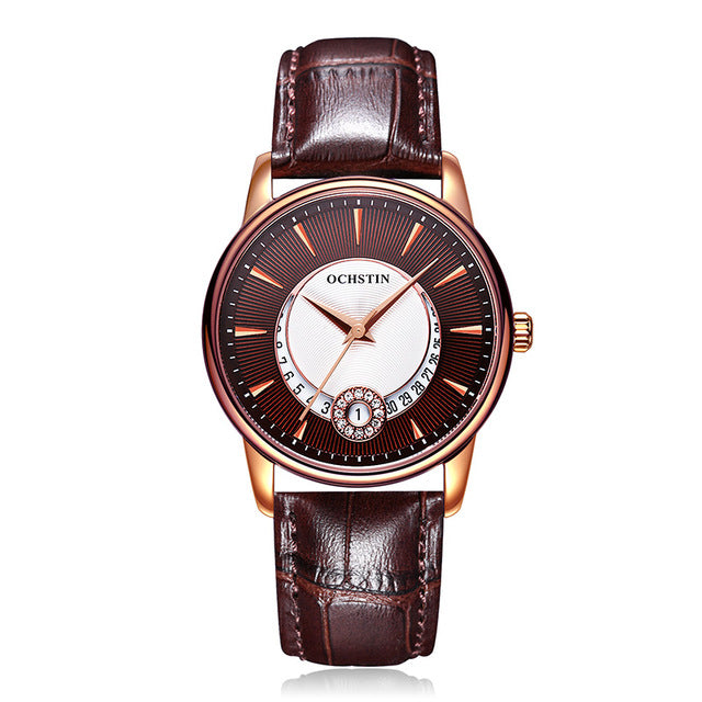 OCHSTIN Women's Watch Black Gold Close-Up – Calendar Function Elegant Alloy Case.

