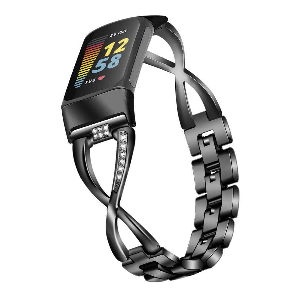 Diamond Smartwatch Band Rose Gold – Luxury Zinc Alloy Metal Strap Women's Watch Accessory.

