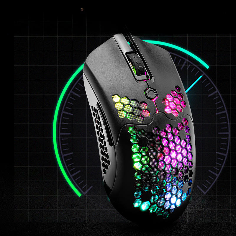 Wireless gaming mouse with ergonomic design and RGB backlight.
