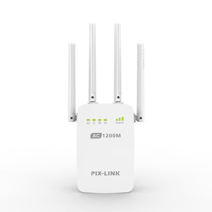 
WiFi Range Extender 1200Mbps dual band wireless signal booster repeater white.
