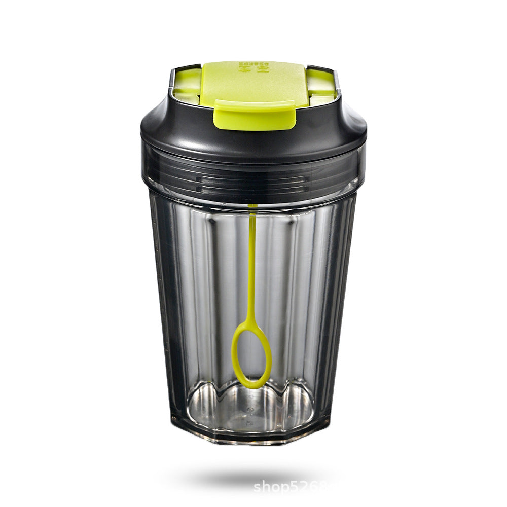 Black fluorescent green self-stirring mug 350ml – electric drink mixer.
