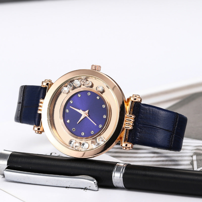 Diamond Belt Watch White – Ladies Fashion Quartz Watch PU Leather Strap 7 Colors.

