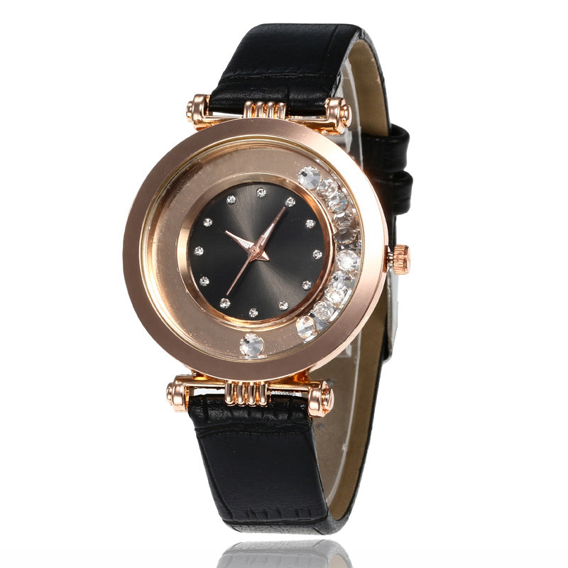Diamond Belt Watch Women – Close-Up Diamond Bezel Quartz Movement Stainless Steel Buckle.

