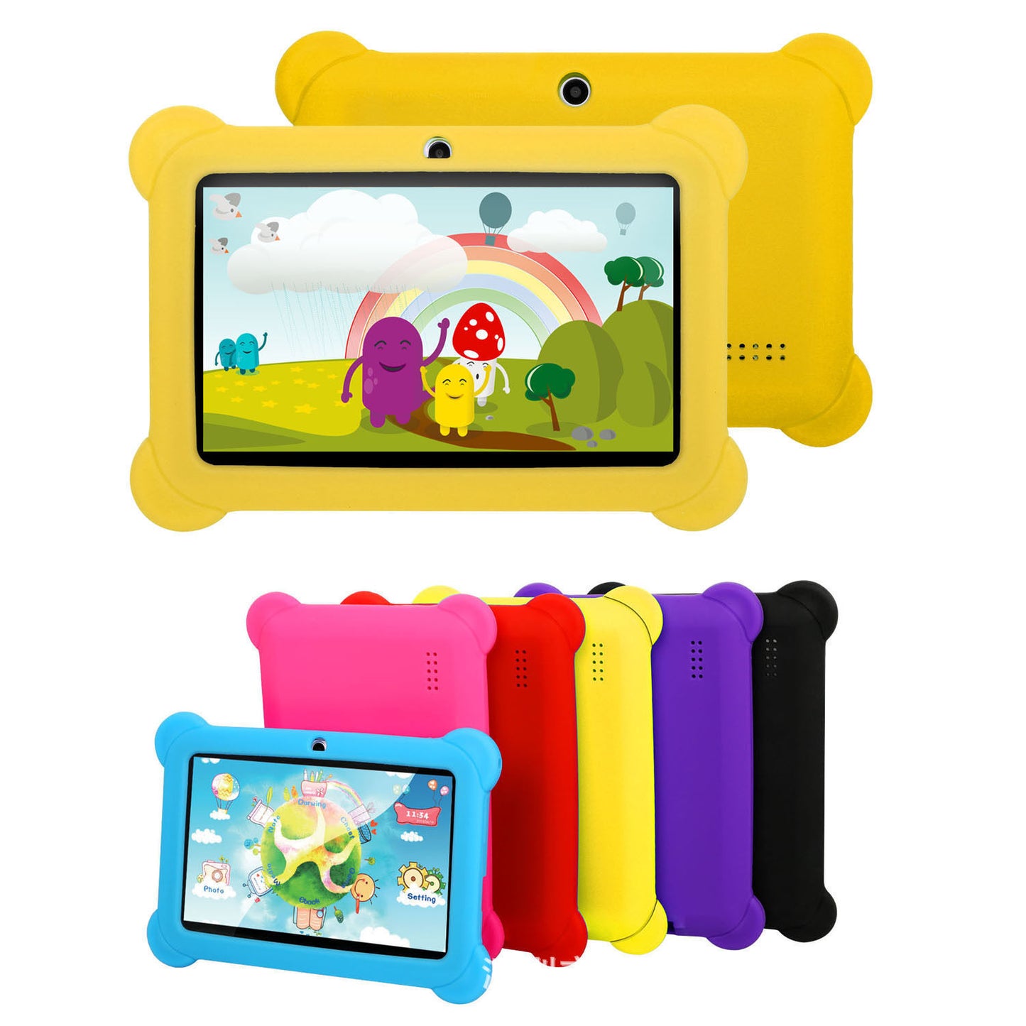 Children Tablet 7" Yellow Blue Pink Purple | Android Parental Control | Educational Tablet 2026.
