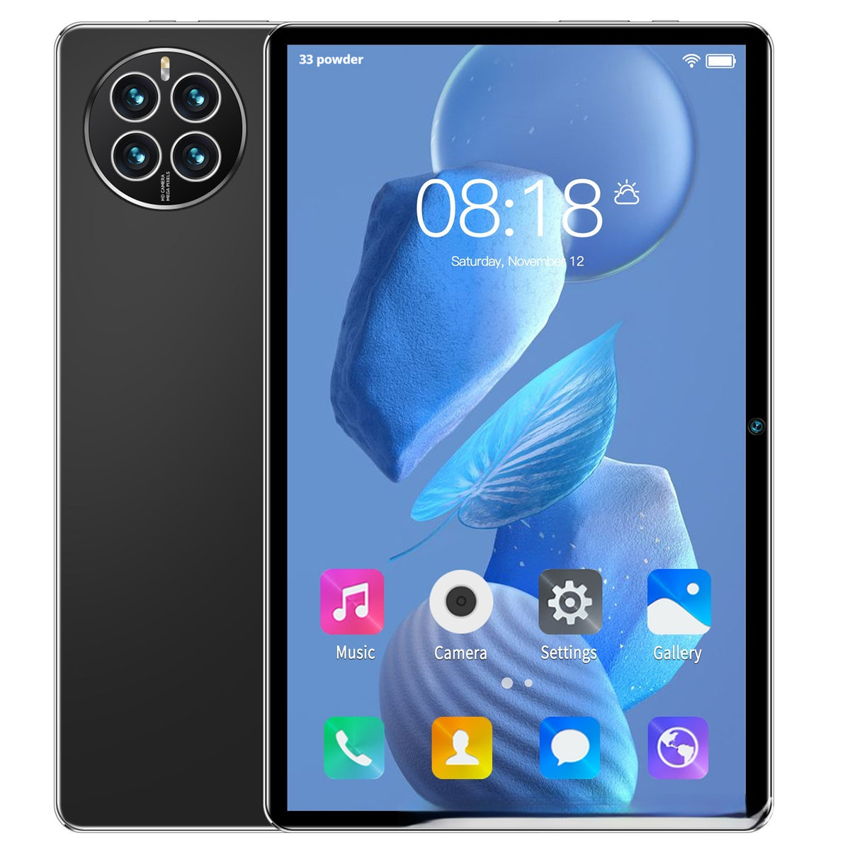 Slim Tablet Silver 10.1" | 16GB RAM 512GB | Facial Recognition Android 12 Tablet.

