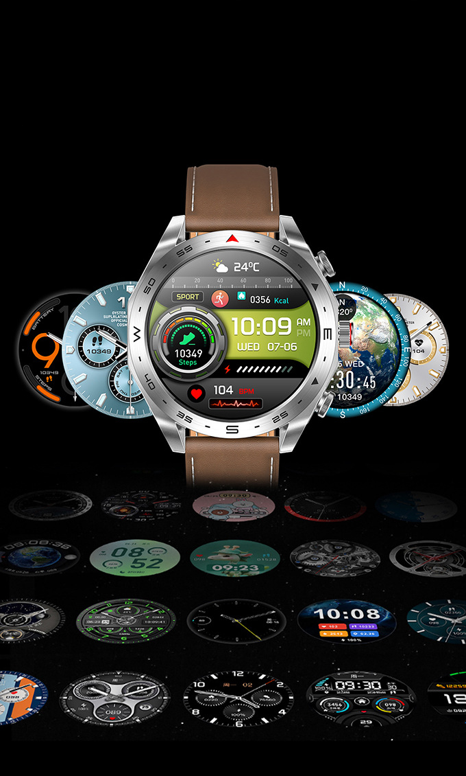 T95 2-in-1 smartwatch available colors black leather silver brown steel TWS earbuds comparison chart.

