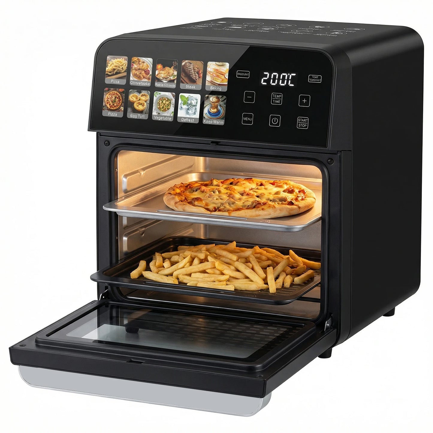 Air Fryer Oven 10L 1800W BibangS – oil-free cooking with touch screen display.

