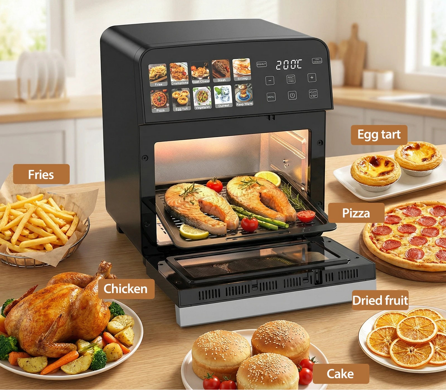  BibangS air fryer 1800W – healthy oil-free meals for the whole family.


