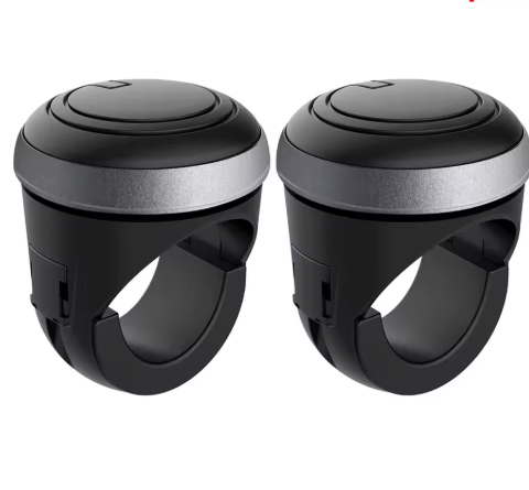 360° metal bearing steering wheel spinner knob set of 2 units in black.
