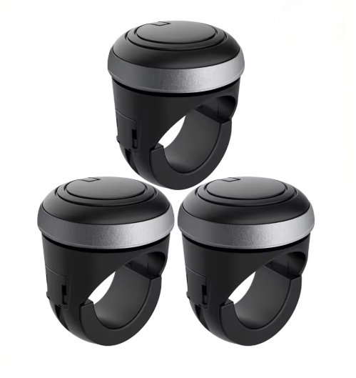 360° metal bearing steering wheel spinner knob set of 3 units in black.

