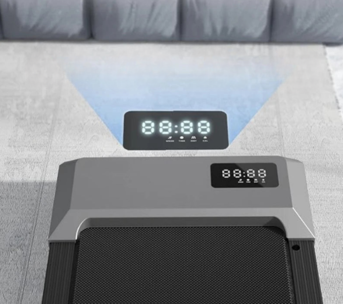 treadmill LED display panel speed settings quiet motor 2.5HP.
