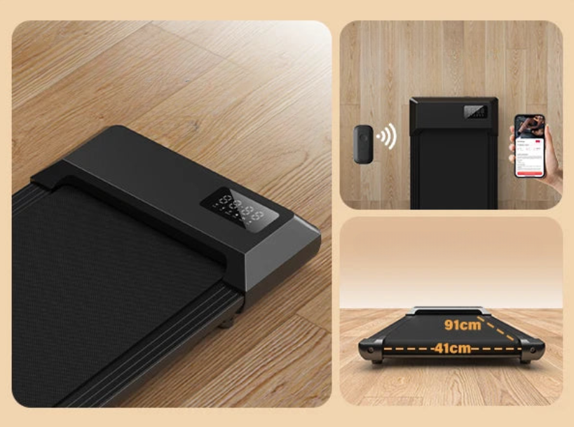 folding mechanism walking pad treadmill easy storage under bed sofa.
