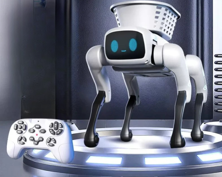 Smart robot dog color variants white  remote control.