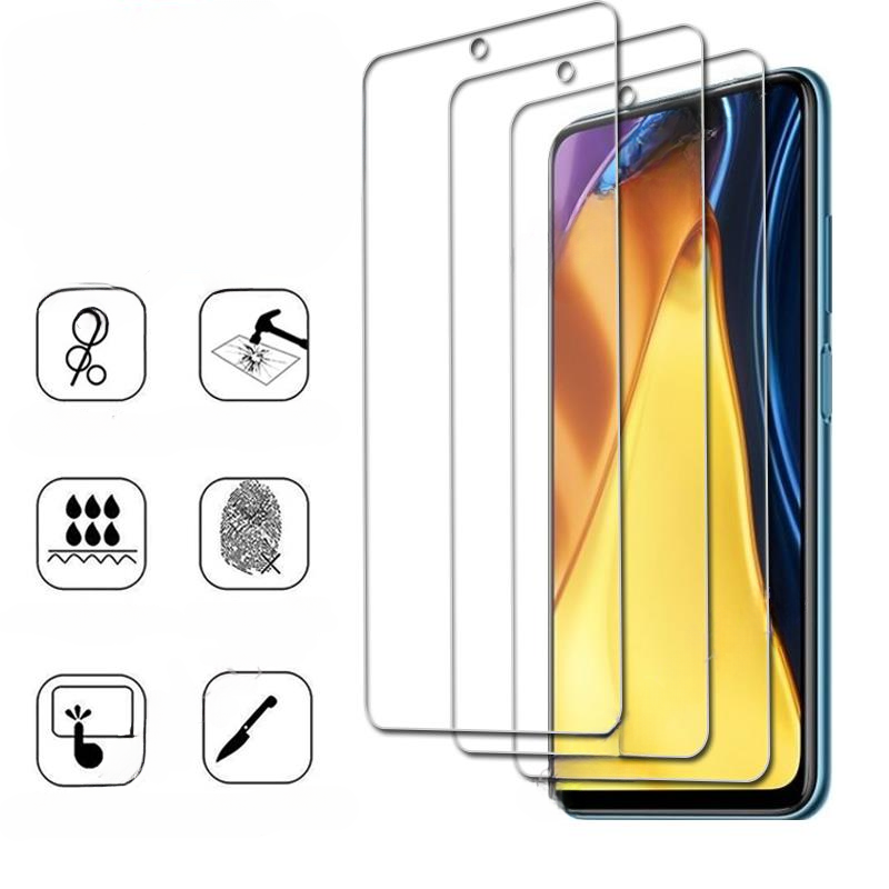 Xiaomi Poco Tempered Glass Screen Protector – Bubble-Free Installation, Pack of 3.