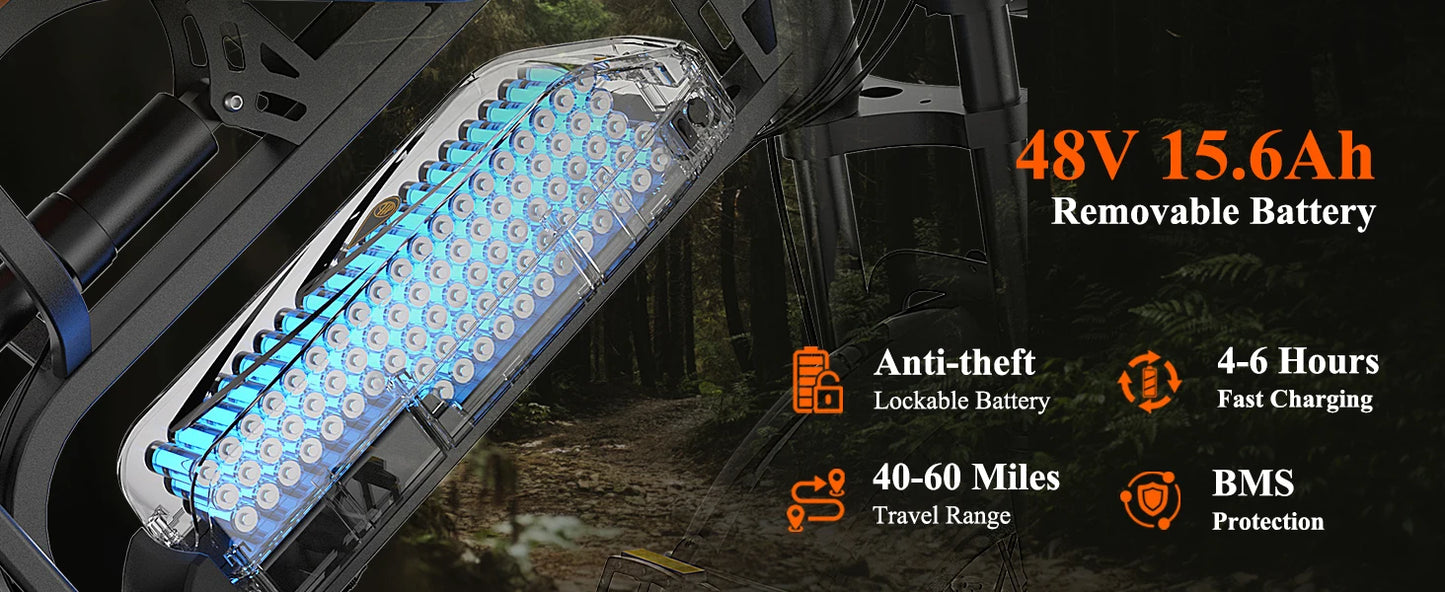 Off-road electric bike Bodywel M16 all-terrain performance.

