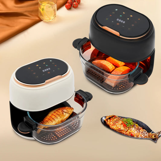 Air fryer 4L with LED display and timer function.
