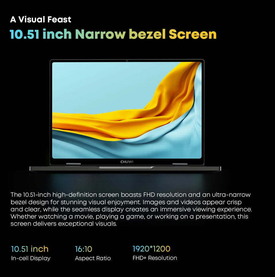  CHUWI MiniBook X stand mode ideal for entertainment and video calls.

