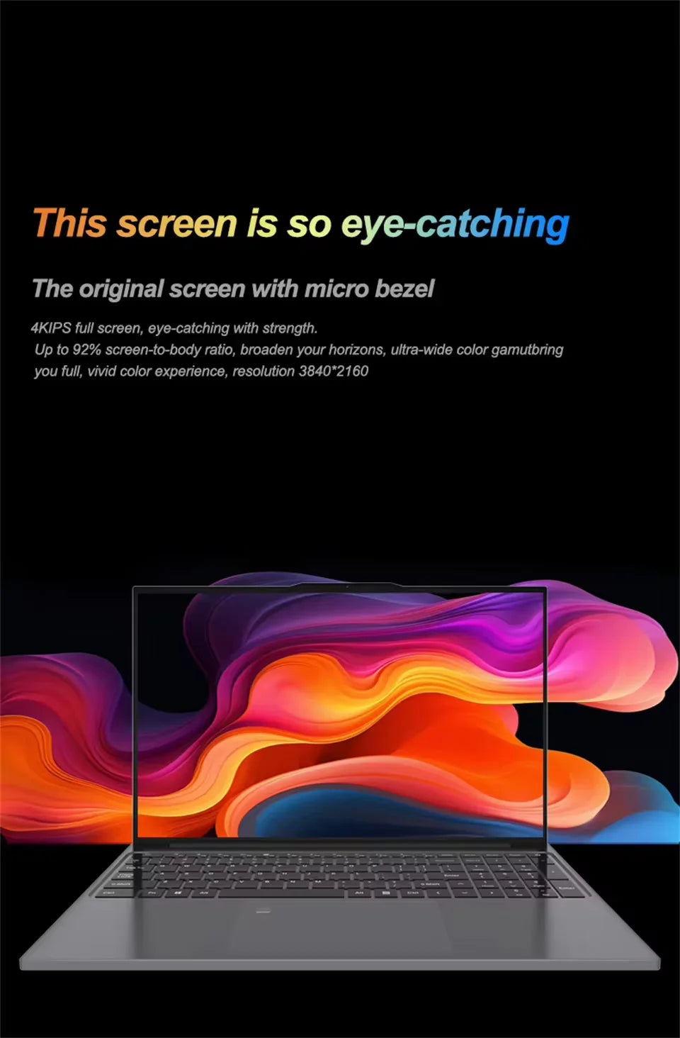 SHIMANG notebook backlit keyboard fingerprint reader side view.
