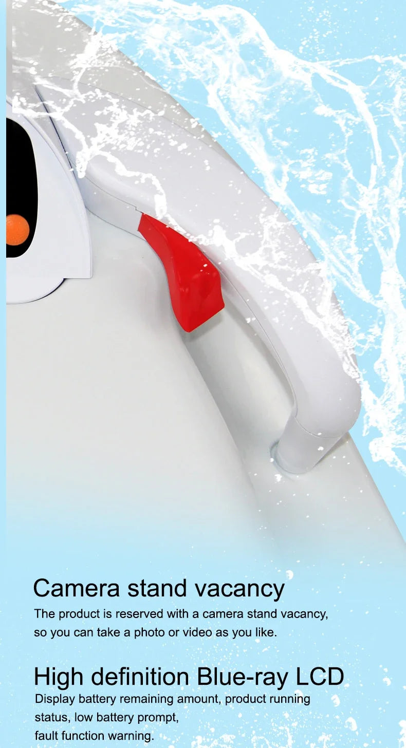 F2 motorized jet board – packing box 96x30x54cm EU shipping warehouse and Electric surfboard sea scooter F2 – full product shot white 90x48x27cm specs.
