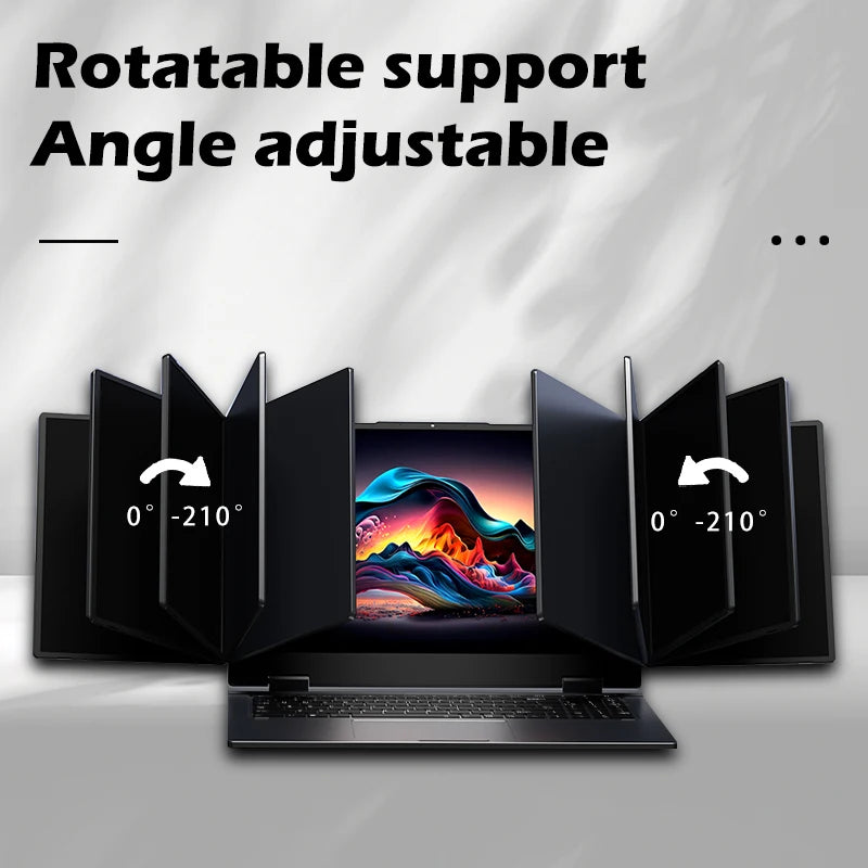 
SZBOX MAX16 portable workstation with three screens for multitasking productivity.


