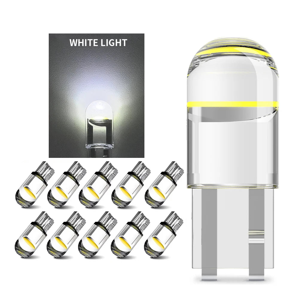 T10 COB LED red light pack of 10 bulbs.