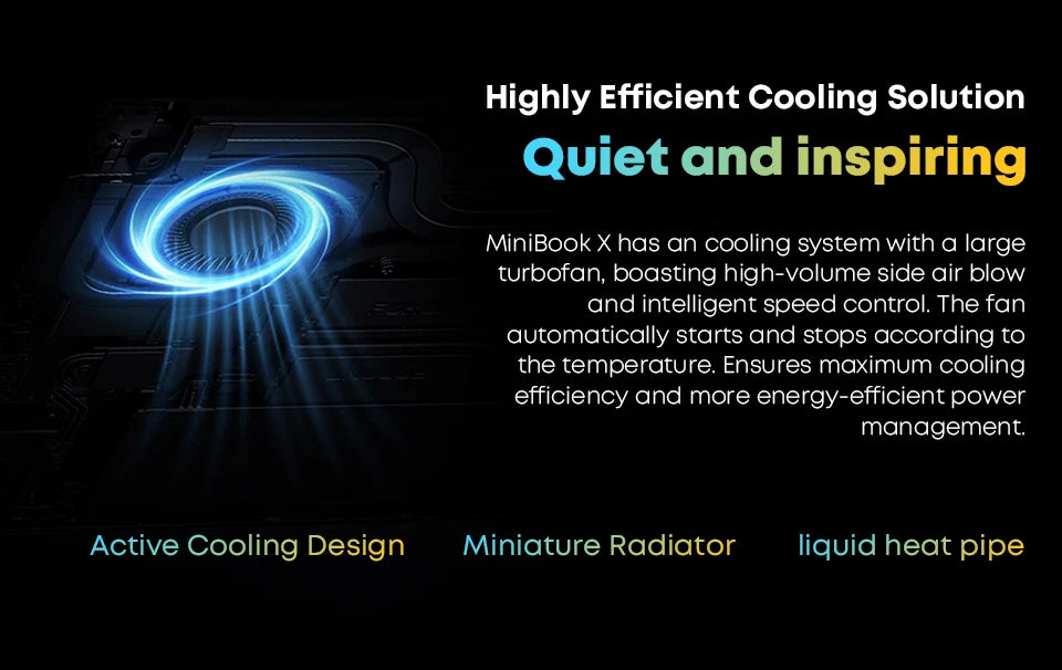 CHUWI MiniBook X full-size bezel-less keyboard with precision touchpad.

