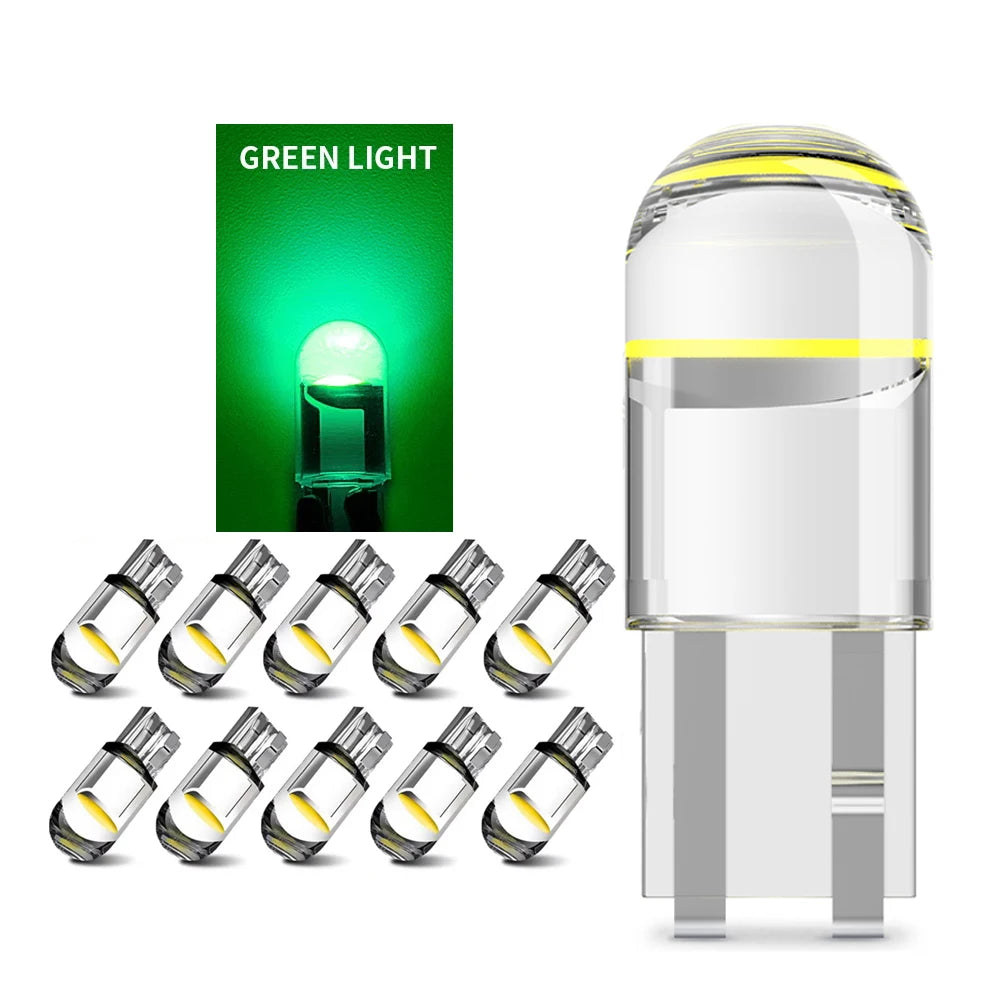 T10 COB LED red light pack of 10 bulbs.