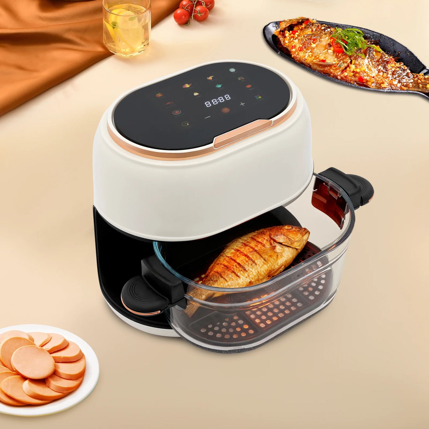 4L air fryer dimensions and size comparison.
