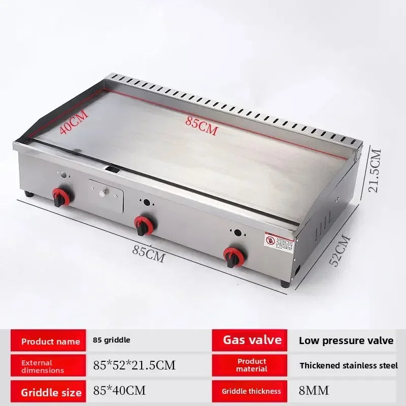 Gas griddle and fryer combo customize option for commercial kitchen configuration.

