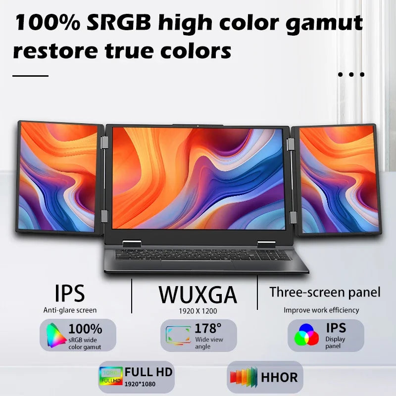 
Close-up of SZBOX MAX16 triple display setup with 1920x1200 resolution main screen.

