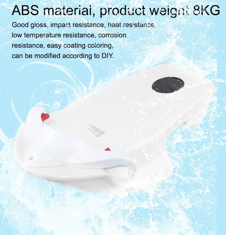 Motorized surfboard F2 – camera mount GoPro compatible action shot ocean.

