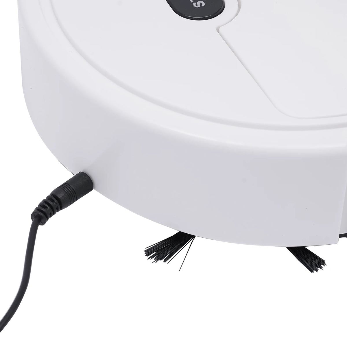 KT205 mini robot vacuum cleaner charging with the included cable.
