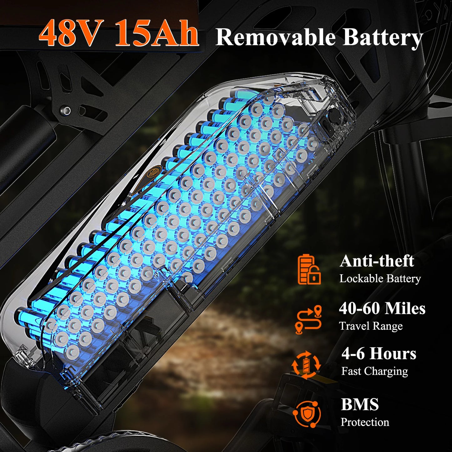 Bodywel M16 E-Bike off-road electric bicycle front view.

