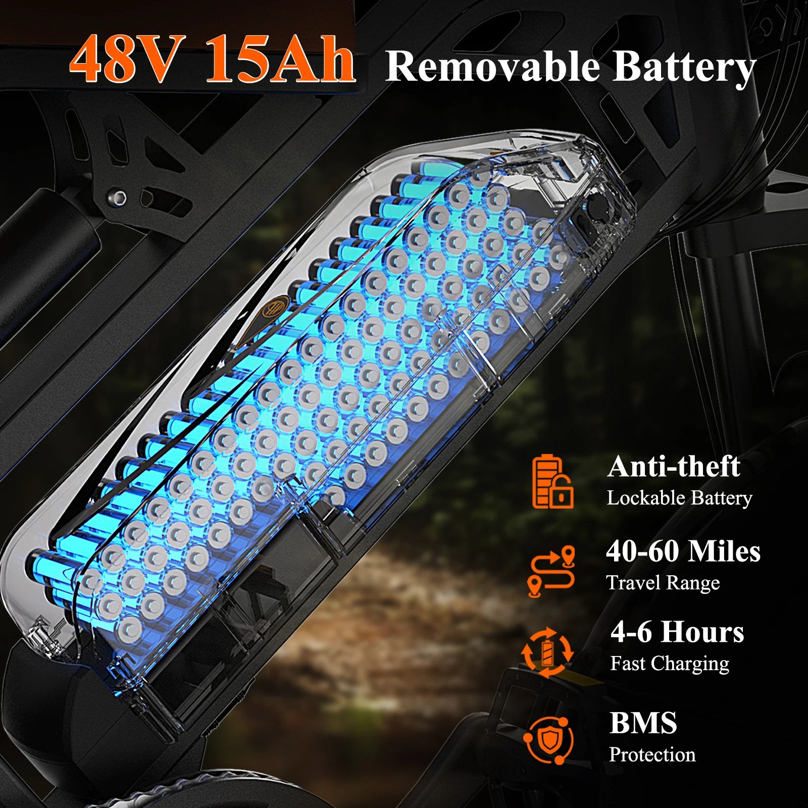 Bodywel M16 E-Bike off-road electric bicycle front view.

