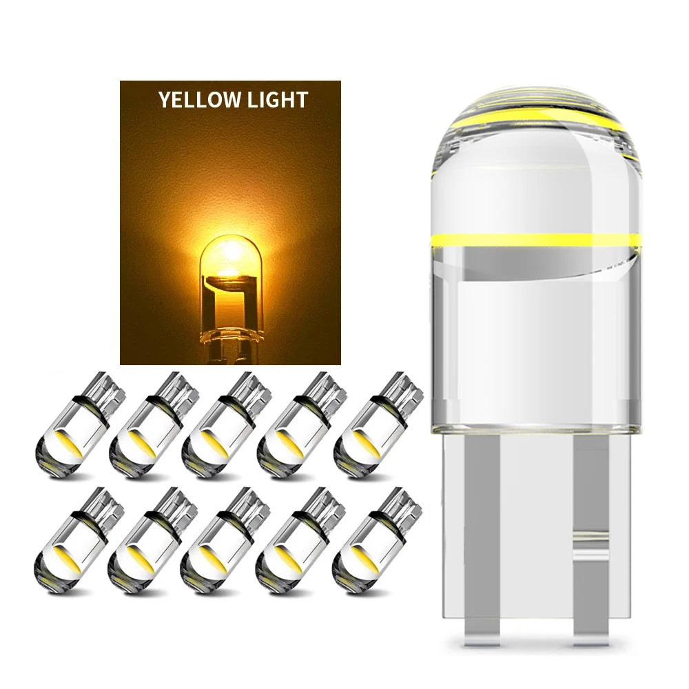 T10 COB LED red light pack of 10 bulbs.