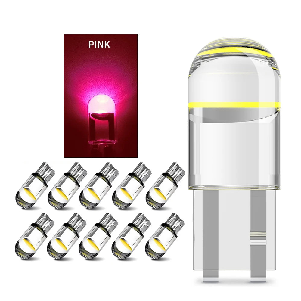 T10 COB LED red light pack of 10 bulbs.