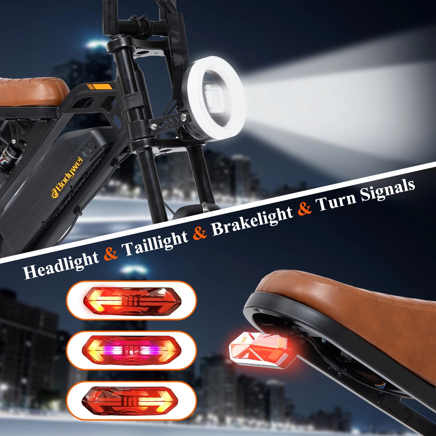 1500W electric mountain bike Bodywel M16 side profile.

