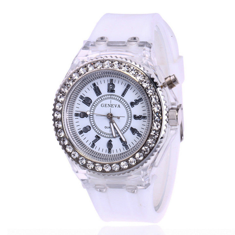 Geneva Watch Women Rhinestone Crystal Bezel Colorful Strap Style.
