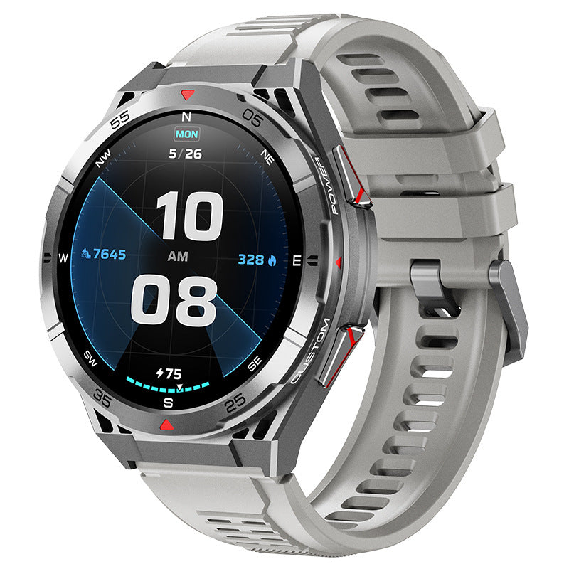 Dual-band GPS smartwatch outdoor navigation hiking running activity tracker men.
