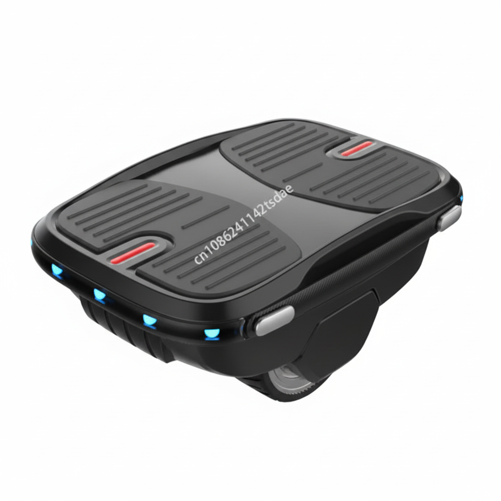 Intelligent suspension unicycle skate shoes top view – carbon fiber platform.
