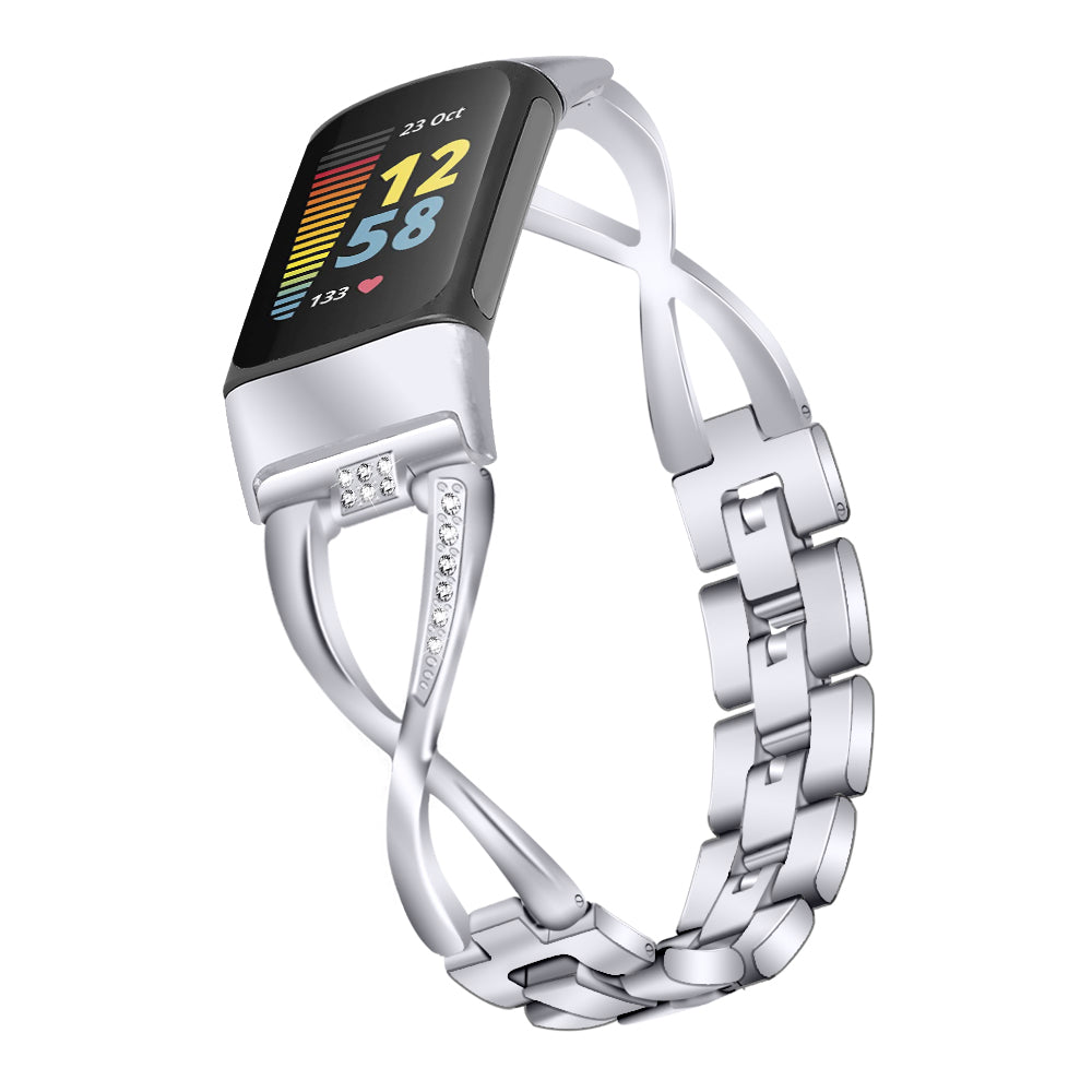 Diamond Smartwatch Band Wrist – Zinc Alloy Metal Strap 5.5-8.1 Inch Adjustable Fit.

