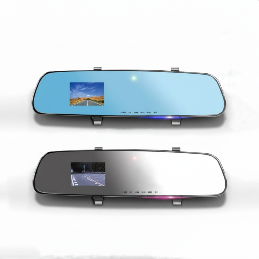 Rear camera with night vision for dual lens dash cam system.
