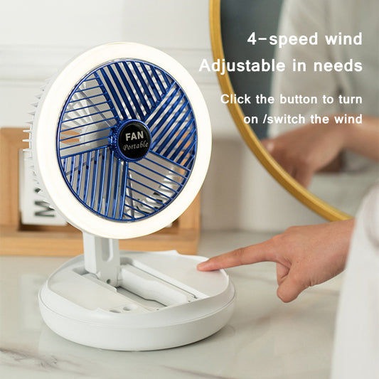 Rechargeable fan with adjustable LED night light
