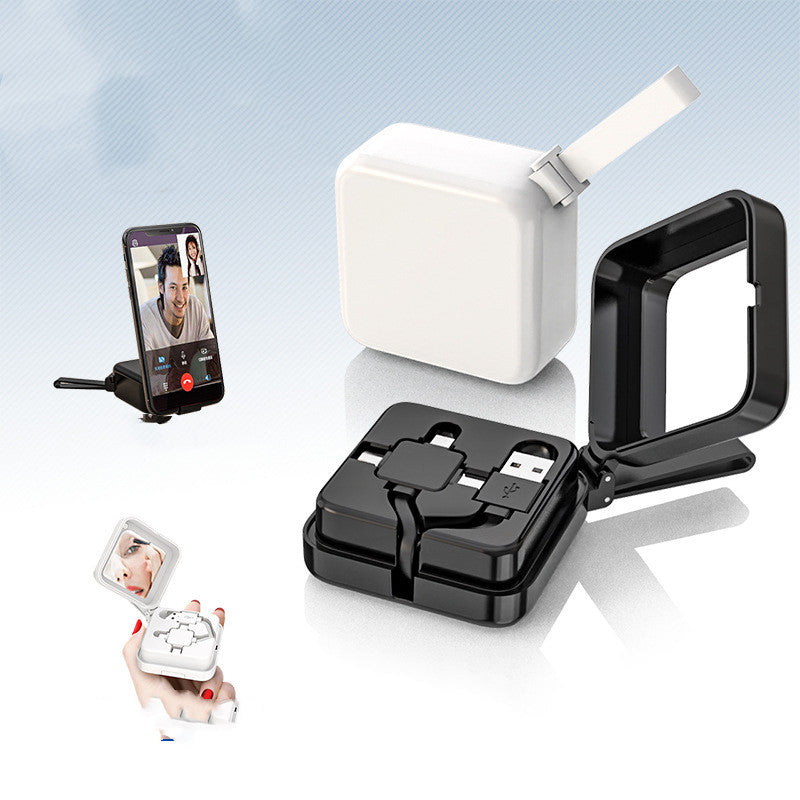 Telescopic Data Cable, One To Three 1.5m Meters, With Makeup Mirror Basket
