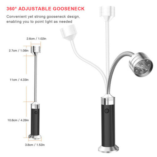 9 LED Magnetic Grill Light Flexible Gooseneck – Night Grilling BBQ Accessory Black.

