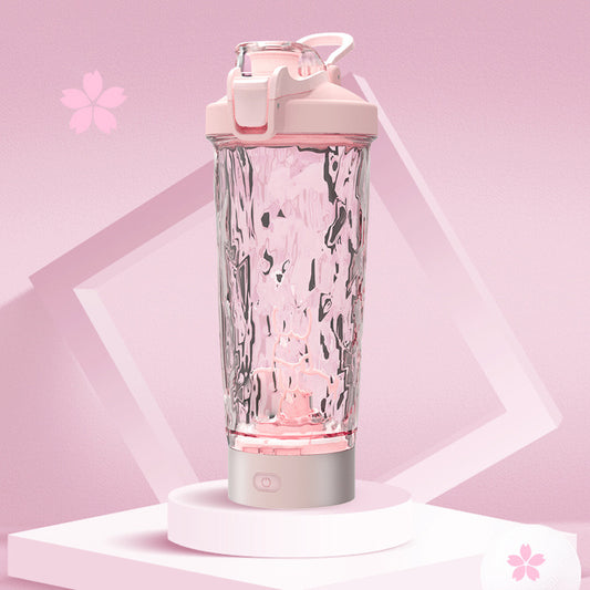 Pink portable electric blender cup for smoothies - BibangS.
