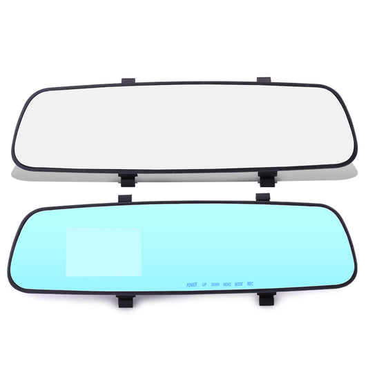 Easy installation of rearview mirror DVR camera on car windshield.
