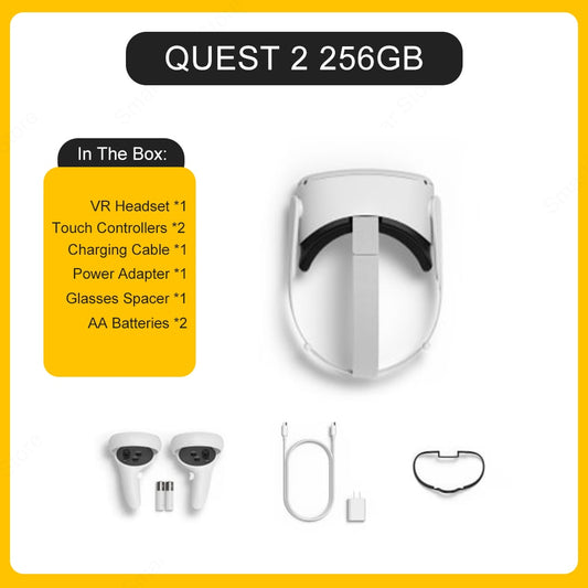 Meta/Oculus Quest 2 Advanced All-In-One Virtual Reality VR Auriculares Pantalla Panorámica Somatosensorial Game Consol 128GB/256GB