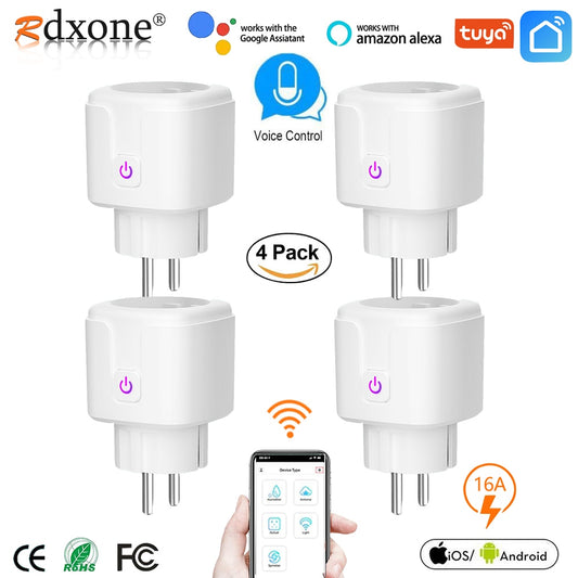 WIFI smart plug 16A EU WiFi Socket  With Timing APP Control,Compatible Alexa Google Home